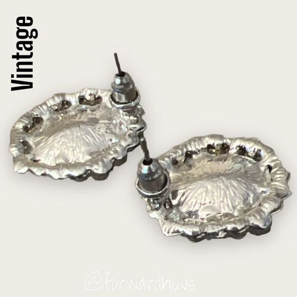 Vintage Rhinestone Unbranded Post Earrings - Picture 6 of 11